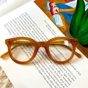 Linda Farrow Optical Eyeglasses Frames Made in Japan Honey Tortoise Acetate